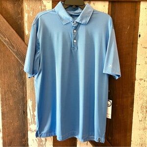 Kenneth Cole Golf Baltic Blue Polo Shirt XL Classic Design Moisture Wicking